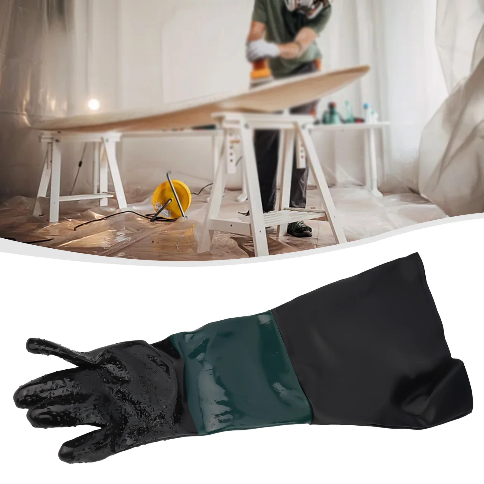 

1pcs Left/Right Hand Sand Blasting Gloves 60cm Glove With Sealing Rubber Ring Sandblast Cabinet Parts Sand Blaster Gloves