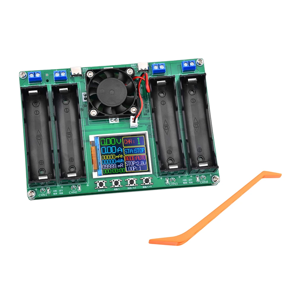 4 Channel Type-C USB 18650 Lithium Battery Capacity Tester MAh MWh Digital Battery Power Detector Module with Cooling Fan
4 Channel Type-C USB 18650 Lithium Battery Capacity Tester MAh MWh Digital Battery Power Detector Module with Cooling Fan