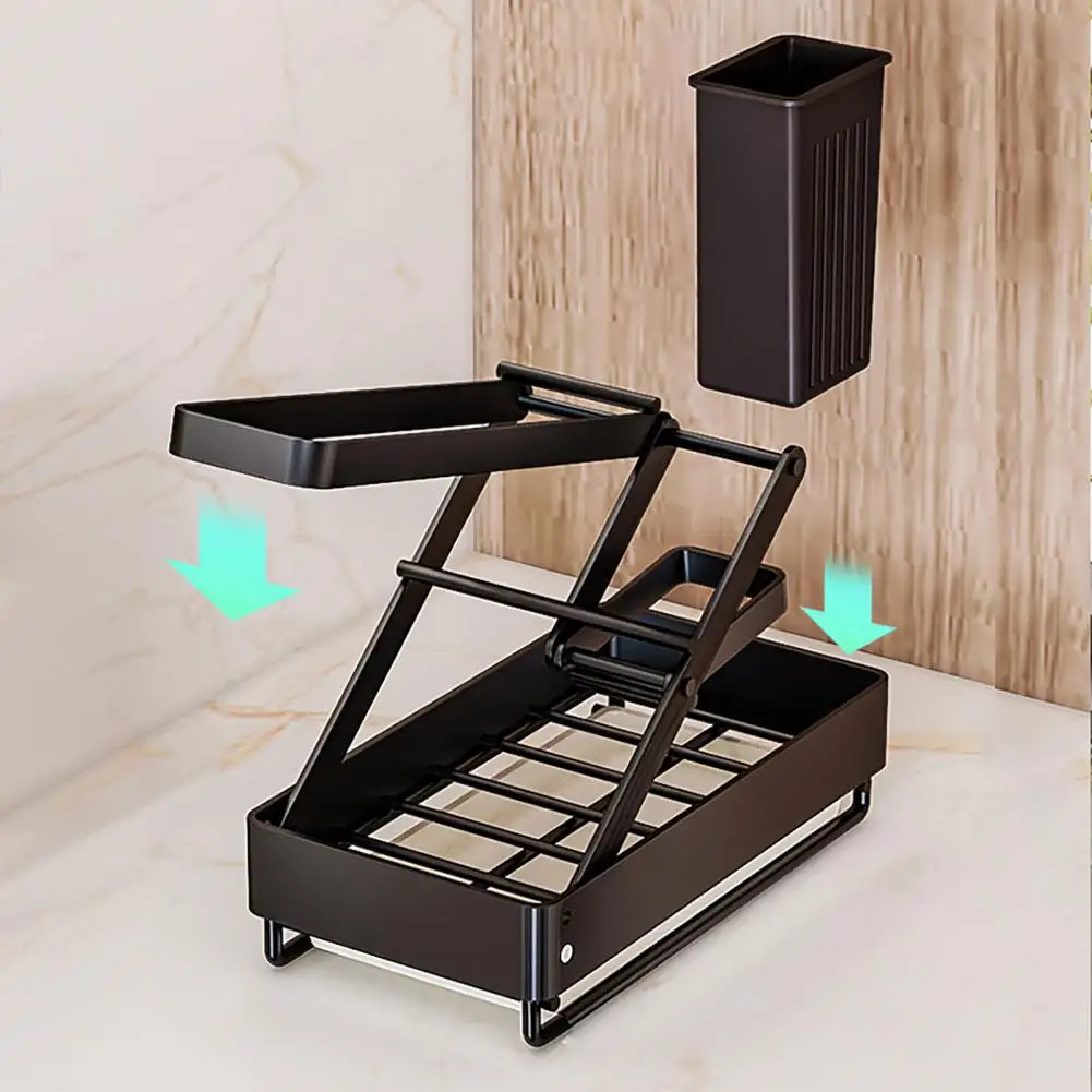 Flexible Storage for Dishwashing Tools Durable Stainless Steel Draining Rack with Removable Tray Kitchen for Sponge for Kitchen
Flexible Storage for Dishwashing Tools Durable Stainless Steel Draining Rack with Removable Tray Kitchen for Sponge for Kitchen