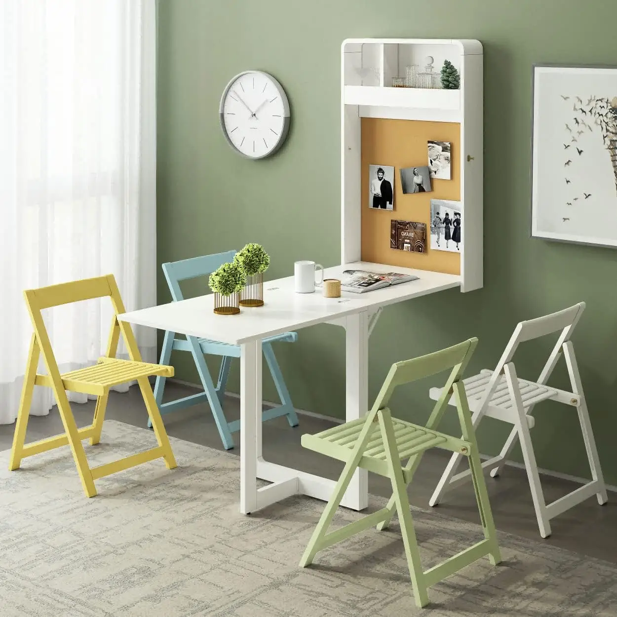 Wall Mounted Pre-Assembled 55.2" Long Folding Dining Table, Fold-up Wall Desk for Small Space
Wall Mounted Pre-Assembled 55.2" Long Folding Dining Table, Fold-up Wall Desk for Small Space