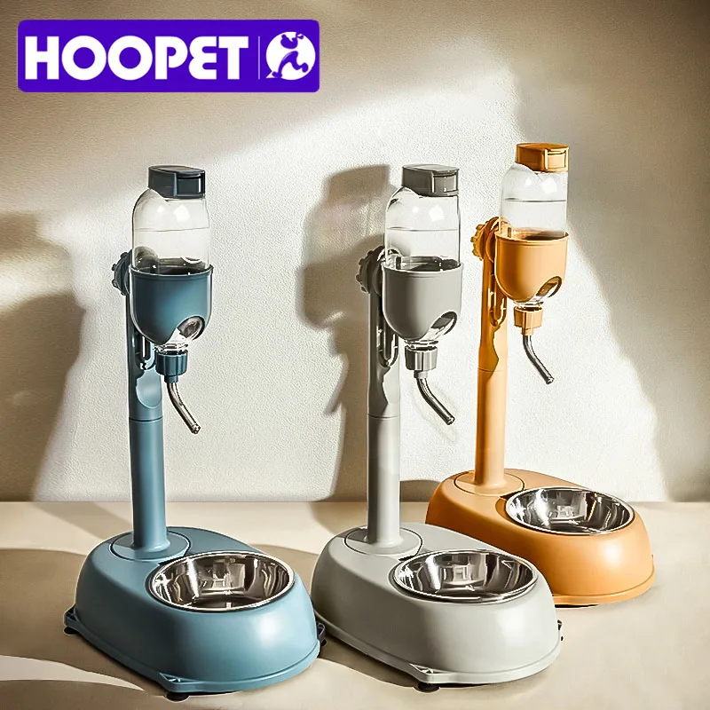 

HOOPET Automatic Pet Dispenser Anti-tip Dog Bowl Drinking Water Bottle Feeder Hanging Kettle Cat Food Container Pets Supplies