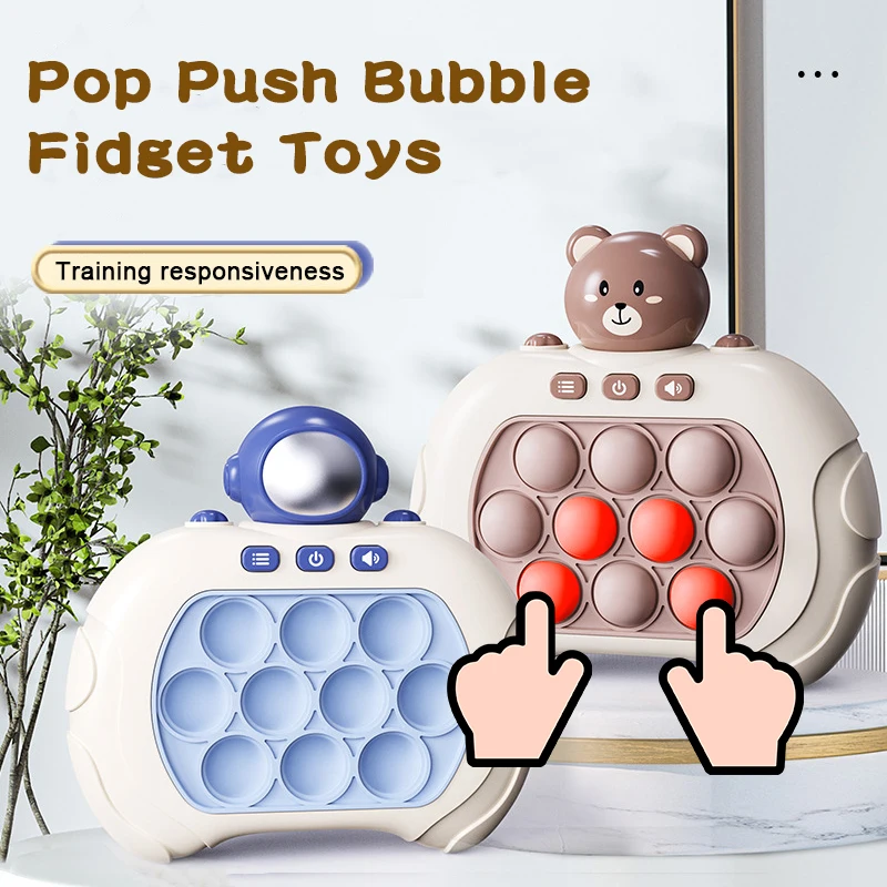 

Music Pop Up Fidget Toys Light Whack A Mole Press Bubble Game Challenge Bear Educational Stress Reliever STEM Fidget Sensory Toy