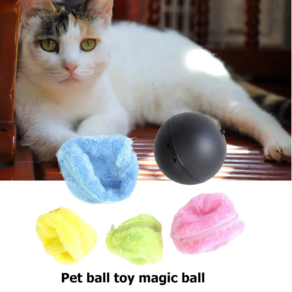 

5pcs Fun toys Battery Powered Pet Electric Magic Roller Toy Ball Automatic Dog Cat Interactive Funny Floor Clean Products