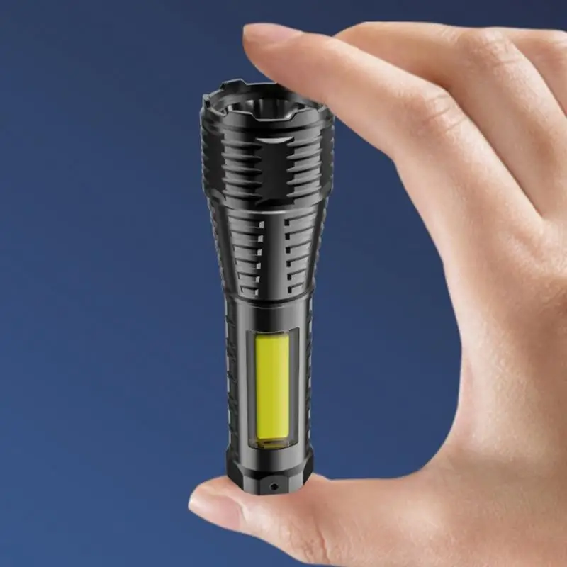 

Portable Mini LED Flashlight 3 Modes USB Rechargeable Zoom Strong Light Outdoor Camping COB Lamp Waterproof Flashlights