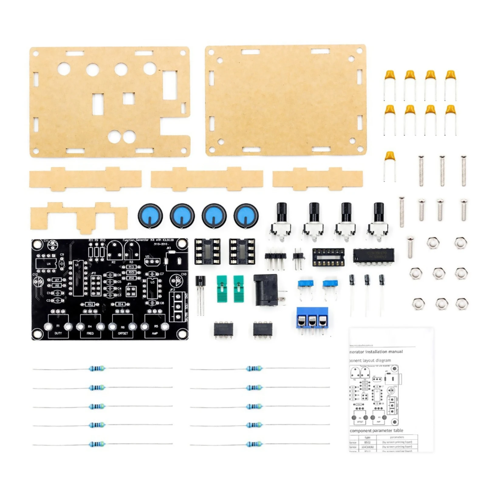 ICL8038 - Signal Generator DIY Kit, Multi Channel Sine Triangle, Square Sawtooth Waveforms Signal, PCB Board Electronic Parts
ICL8038 - Signal Generator DIY Kit, Multi Channel Sine Triangle, Square Sawtooth Waveforms Signal, PCB Board Electronic Parts
