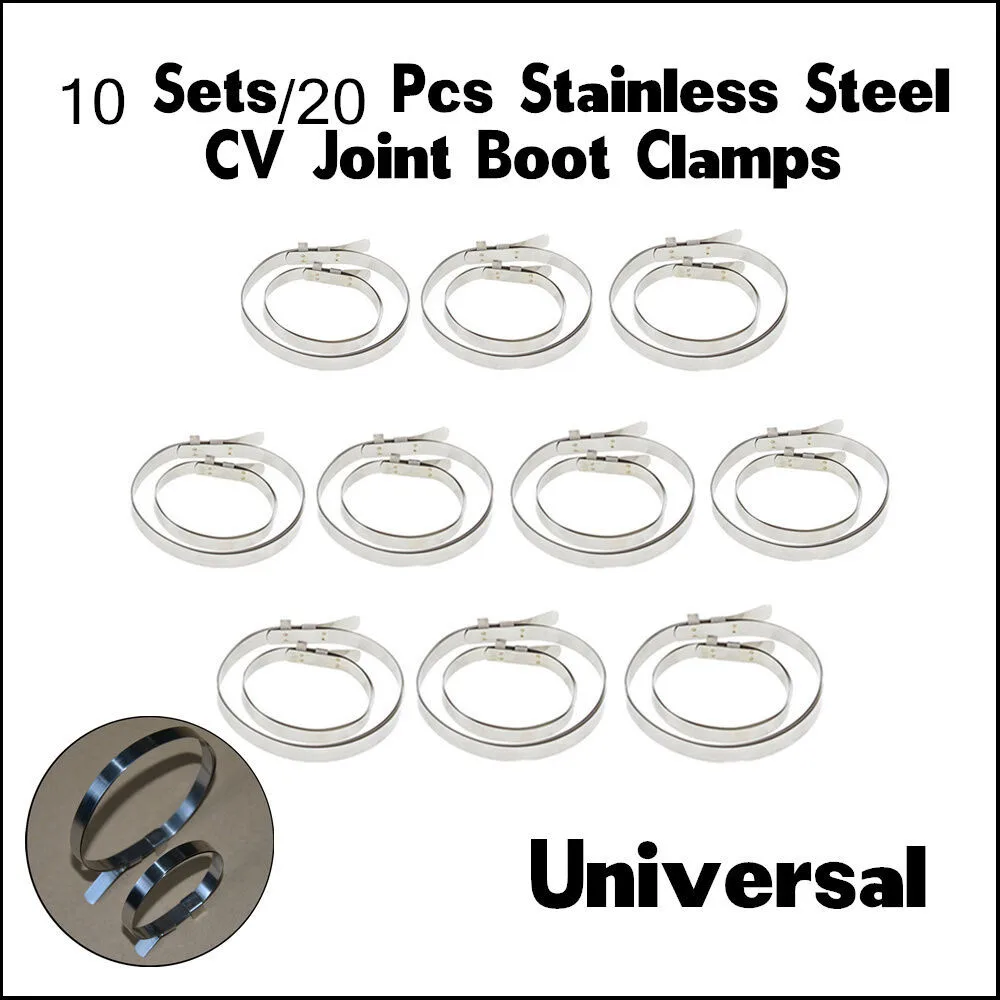 20Pcs Universal Axle CV Joint Boot Crimp Clamp Kit Auto CV Joint Clamps Banding Boot Clamp Tool 10X-Short Bands 10X-Large Bands
20Pcs Universal Axle CV Joint Boot Crimp Clamp Kit Auto CV Joint Clamps Banding Boot Clamp Tool 10X-Short Bands 10X-Large Bands