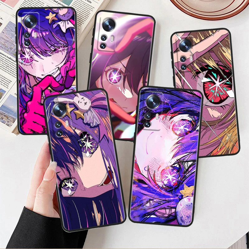 

OSHI NO KO Anime For Xiaomi Mi 10T 10S 9T 9 SE 8 A3 A2 A1 6X 5X CC9E Note 10 Lite Pro Mix 3 Black Soft Phone Case