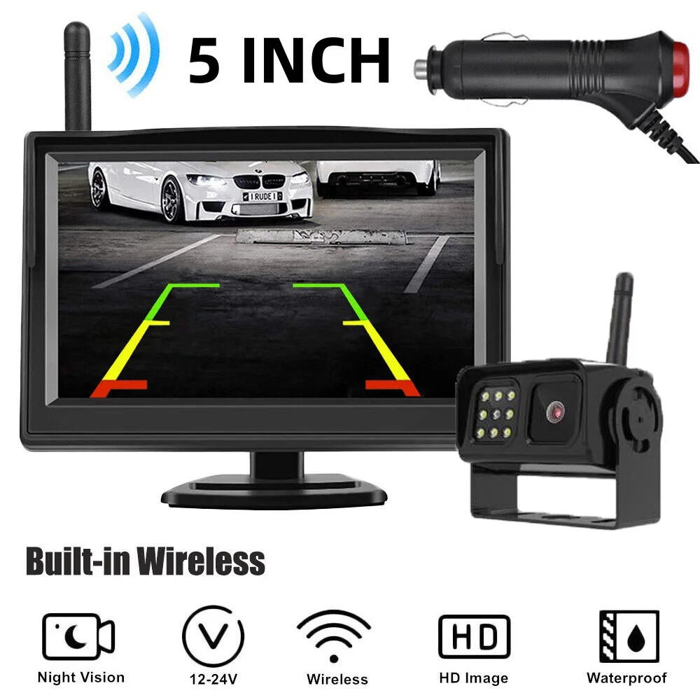 12V-24V Display Wireless 5 Inch Monitor Wireless Rear View Backup Camera For Truck Bus RV Trailer 2.4GHz digital wireless camera
12V-24V Display Wireless 5 Inch Monitor Wireless Rear View Backup Camera For Truck Bus RV Trailer 2.4GHz digital wireless camera