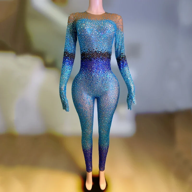 Pop Star Fashion Sparkly Diamonds Skinny Jumpsuit Women Nightclub Prom Party Outfit Singer Stage Wear Birthday party jumpsuit Pop Star Fashion Sparkly Diamonds Skinny Jumpsuit Women Nightclub Prom Party Outfit Singer Stage Wear Birthday party jumpsuit