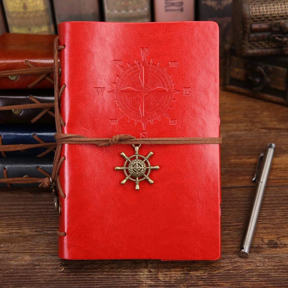 

Traveler Journal Diary INS Retro Notebook Notepad Vintage Pirate Anchors PU Leather Note Book Replaceable Spiral Stationery Gift