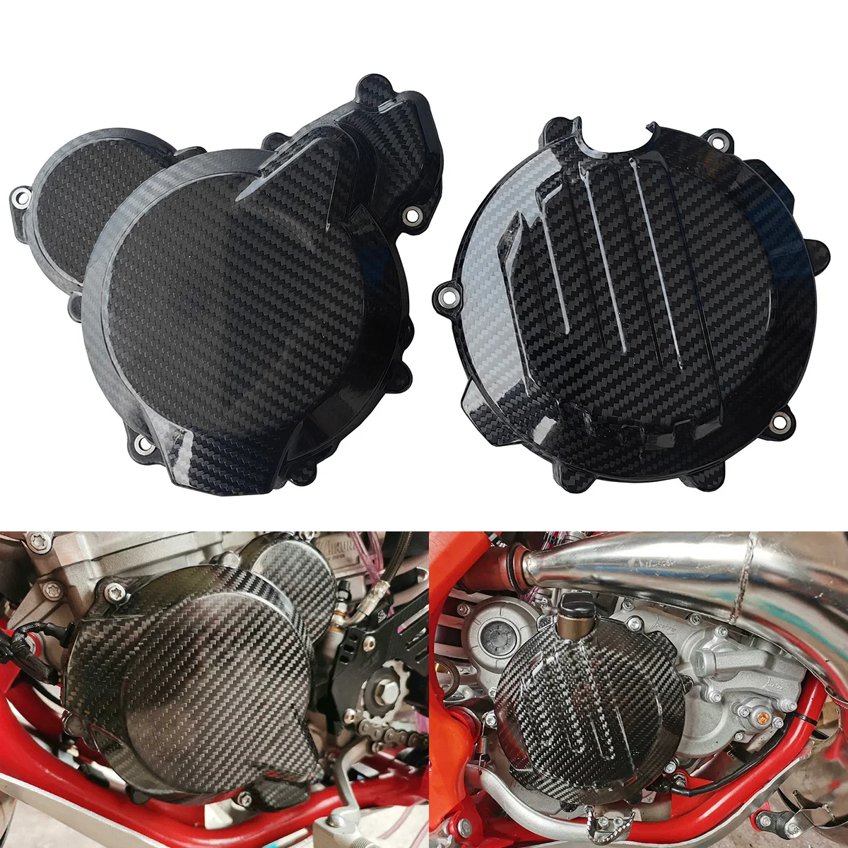 

Motorcycle Carbon Fibre Engine Clutch Guard Ignition Protector For KTM SX EXC XC XCW TPI 250 300 Husqvarna TC TX TE 250i 300i