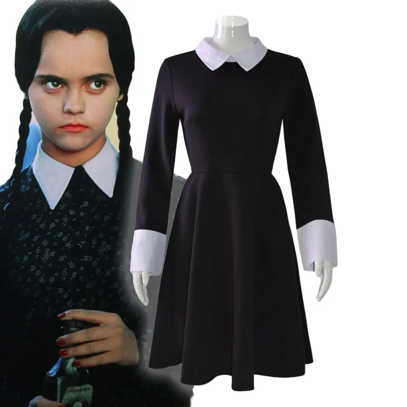 Anime The Addams Cosplay Family Wednesday Addams dress Costume Halloween Black Dress for Women Cosplay Costume
Anime The Addams Cosplay Family Wednesday Addams dress Costume Halloween Black Dress for Women Cosplay Costume
