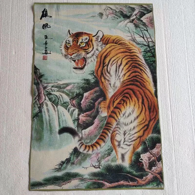 

Thangka, Xiongfeng, горный тигр, вышитая картина из парчи, изысканное украшение для дома, благоприятный танка