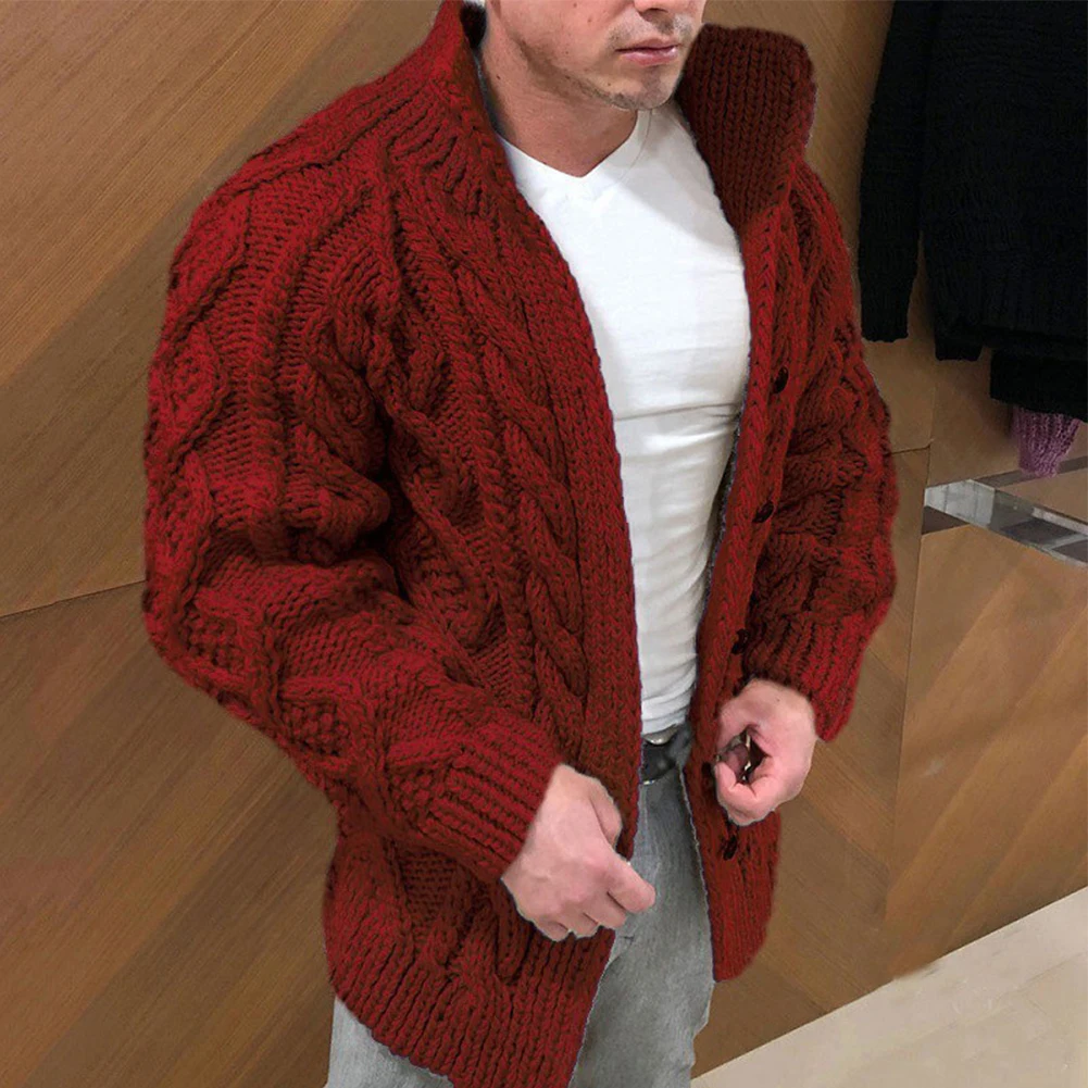 Men's Knit Cardigan Sweater Casual Warm Solid Color Single Breasted Long-Sleeve Coat Outwear Winter Sweaters Clothing Tops
Men's Knit Cardigan Sweater Casual Warm Solid Color Single Breasted Long-Sleeve Coat Outwear Winter Sweaters Clothing Tops