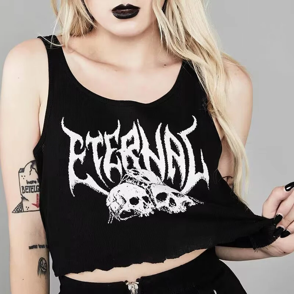 Crop Top Y2K Sexy Women Tank Top Punk Letter Sleeveless Tees Summer Casual Harajuku T-shirt for Female Cheap Free Shipping
Crop Top Y2K Sexy Women Tank Top Punk Letter Sleeveless Tees Summer Casual Harajuku T-shirt for Female Cheap Free Shipping