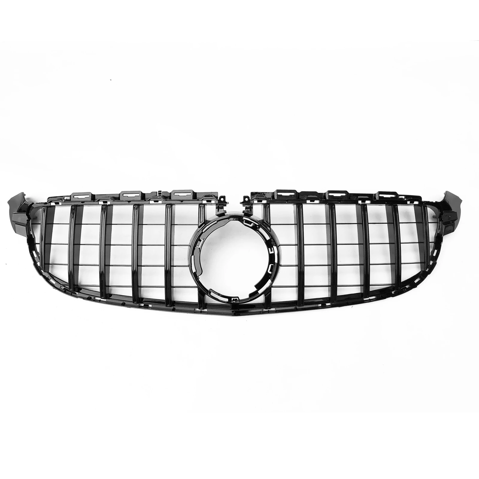 

Black/Silver Front Grille Grill For Mercedes Benz W205 C63 C63S AMG 2019-2021 Only GT Upper Bumper Hood Mesh With Camera Hole