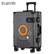 

KLQDZMS Luggage Fashion Aluminum Frame Trolley Case Universal Wheel Male And Female Boarding Case College Student Suitcase
