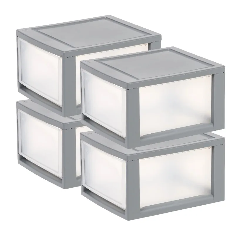IRIS USA 14.5 Qt. (3.6 gal.) Stackable Plastic Storage Drawer, Gray, Set of 4
IRIS USA 14.5 Qt. (3.6 gal.) Stackable Plastic Storage Drawer, Gray, Set of 4