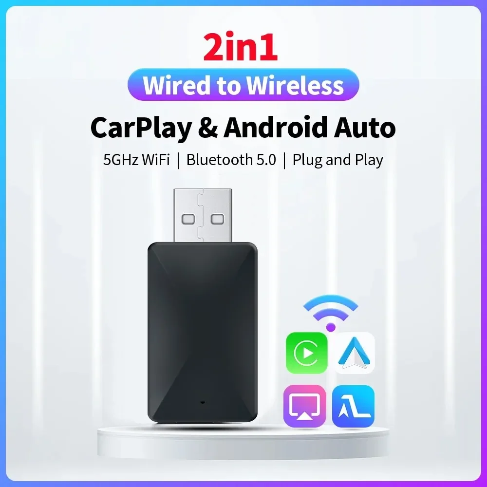 

2 in1 Apple Car Play Wireless Adapter CarPlay Mini Box Dongle OEM Car Radio Original car wired to wireless carplay