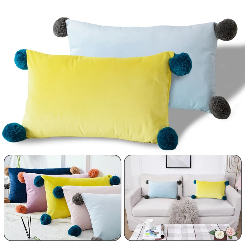 Velvet Cushion Cover Fluffy Furry Pom Decorative Pillowcase Candy Color Home Sofa/Car Throw Pillow Almofadas Cover Fashion Decor
Velvet Cushion Cover Fluffy Furry Pom Decorative Pillowcase Candy Color Home Sofa/Car Throw Pillow Almofadas Cover Fashion Decor