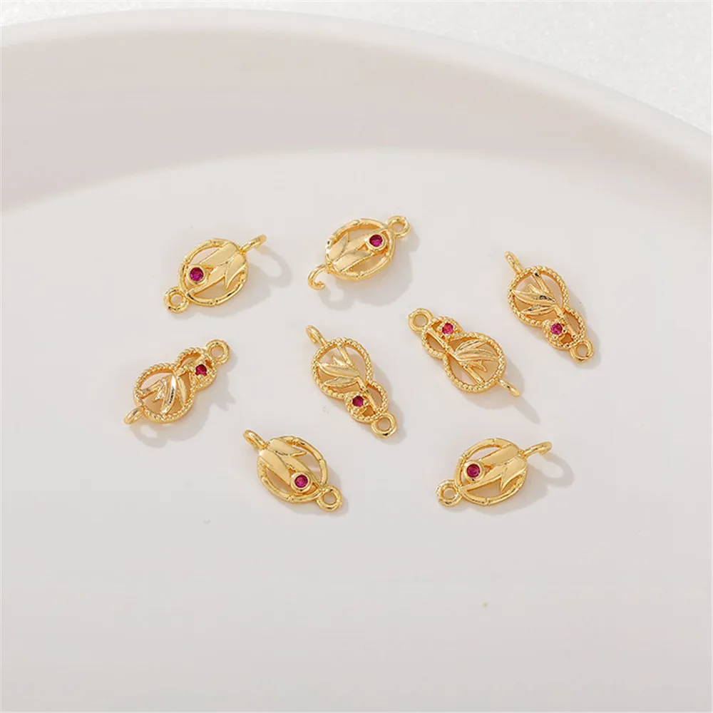 1pcs 18K Gold Color Double Hanging Gourd Bamboo Knot Pendant Handmade DIY Bracelet Necklace Connection Accessories Material
1pcs 18K Gold Color Double Hanging Gourd Bamboo Knot Pendant Handmade DIY Bracelet Necklace Connection Accessories Material