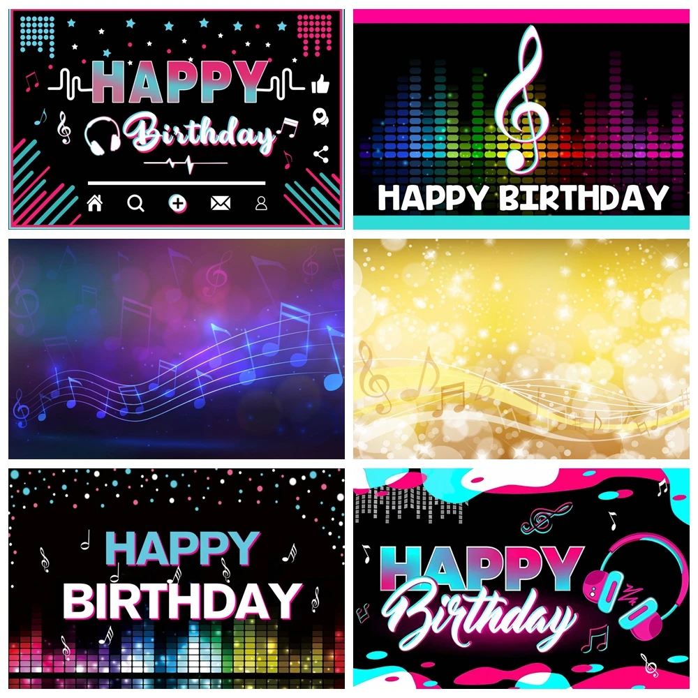 

Dream Starry Sky Tok Pop Music Melody Play Backdrop Girl Birthday Party Room Decor Dynamic Tik Musical Note Headset Photo Banner