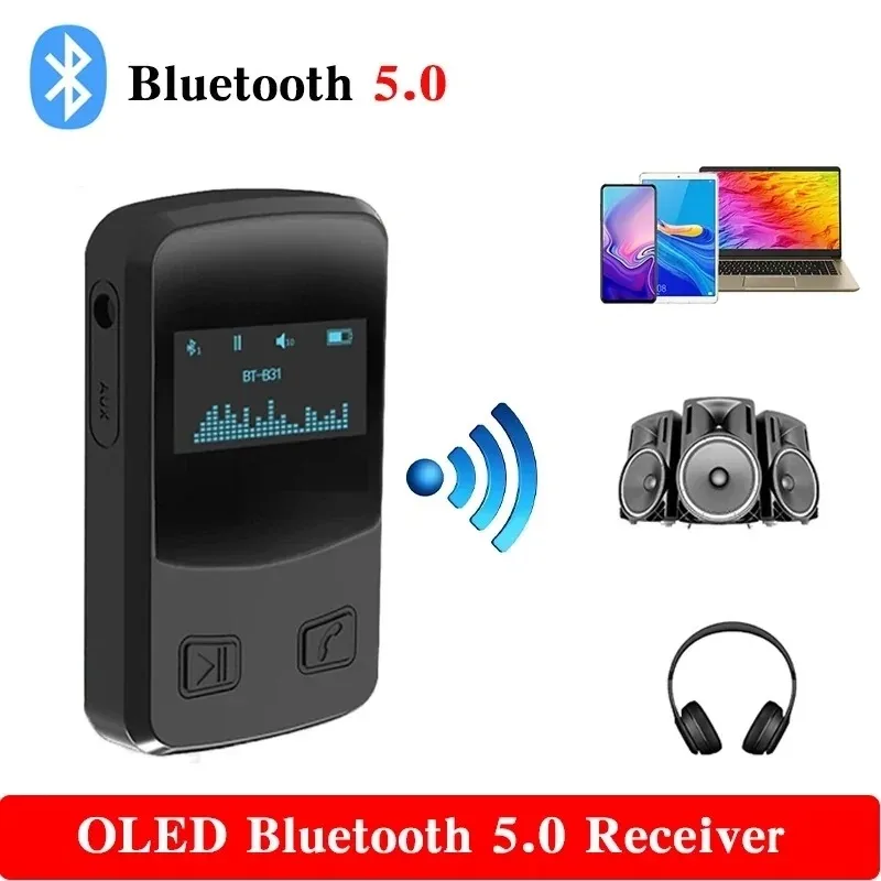 B31 OLED Display bluetooth 5.0 Wireless Audio Receiver Adapter Music Streaming with MIC 3D Surround For Aux Car Home Stereo
B31 OLED Display bluetooth 5.0 Wireless Audio Receiver Adapter Music Streaming with MIC 3D Surround For Aux Car Home Stereo