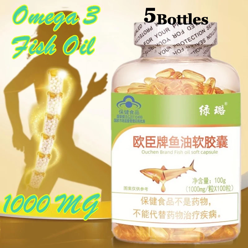 5 Bottles Fish Oil Capsule Designed To Support Heart Brain Joints & Skin with EPA DHA Vitamins E Non-GMO Food Supplement
5 Bottles Fish Oil Capsule Designed To Support Heart Brain Joints & Skin with EPA DHA Vitamins E Non-GMO Food Supplement