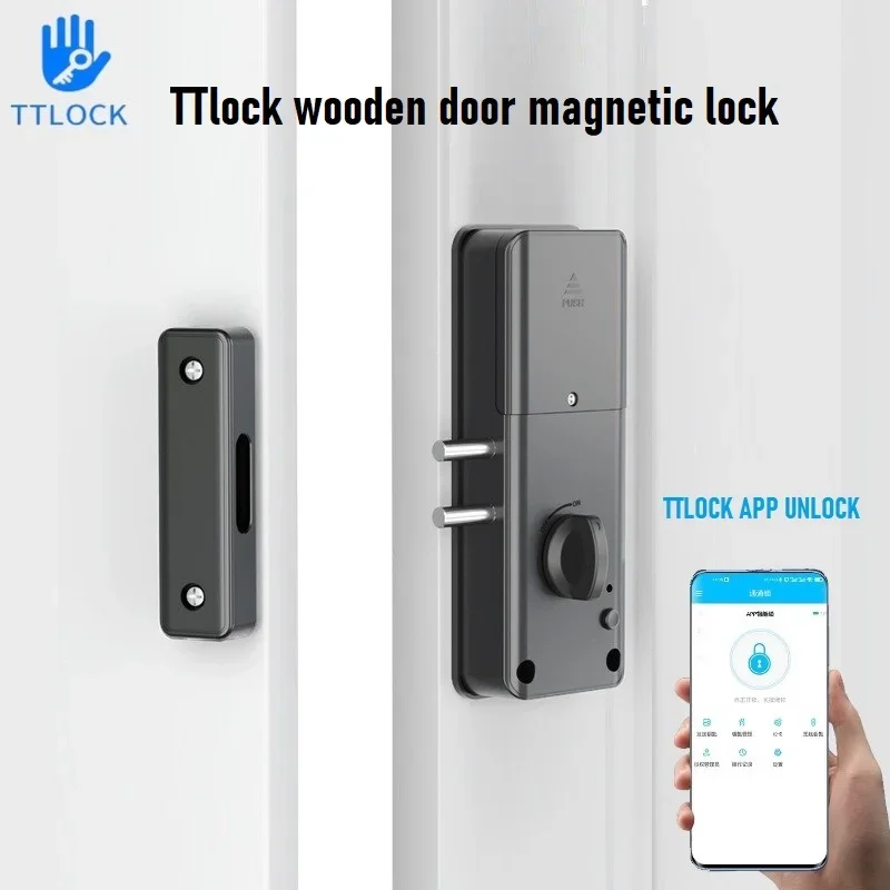 

TTlock Smart Lock Invisible Wooden Door Magnetic Lock TTlock APP IC Card Remote Unlock Electronic Lock Indoor Burglar Door Locks