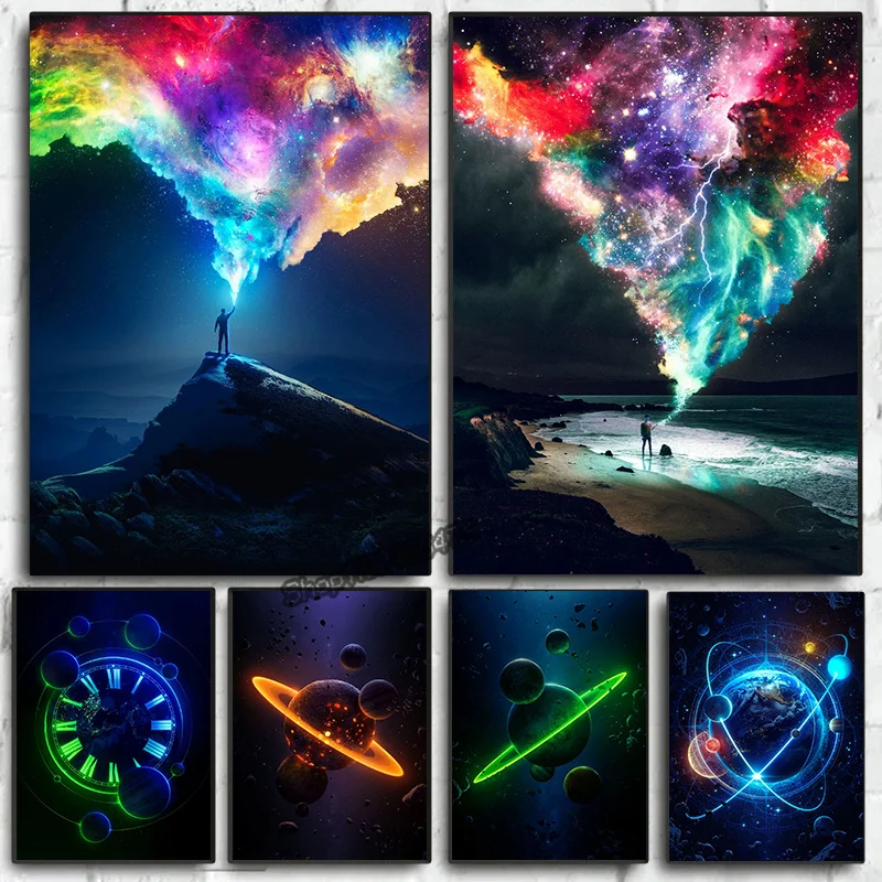 Абстрактная красочная космическая планета галактика звездное небо плакаты и принты винтажная Картина на холсте настенное искусство картины комната Домашний декор 
Абстрактная красочная космическая планета галактика звездное небо плакаты и принты винтажная Картина на холсте настенное искусство картины комната Домашний декор