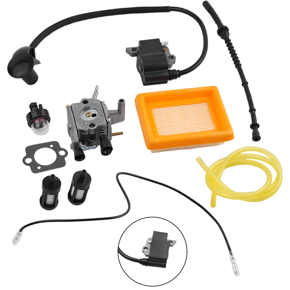 Spacer Carburetor Kit Yellow Fuel Hose Black Tubing Tools FS120 FS200 FS250 Ignition Coil Air Filter For Stihl
Spacer Carburetor Kit Yellow Fuel Hose Black Tubing Tools FS120 FS200 FS250 Ignition Coil Air Filter For Stihl