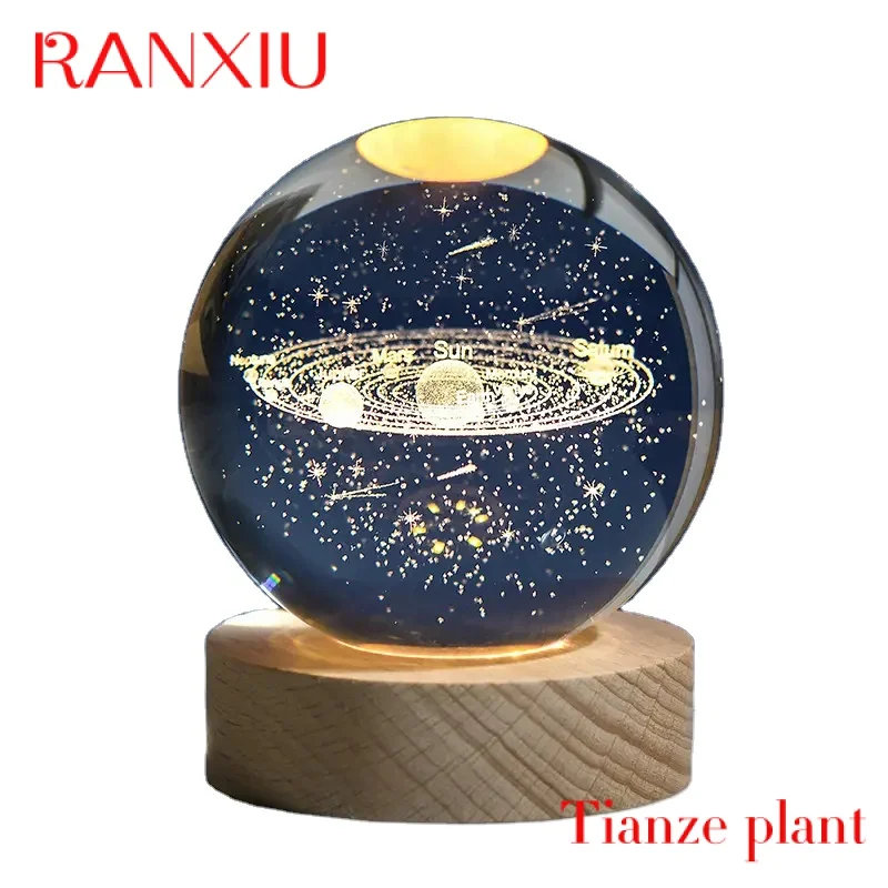 Custom 60mm Glass Solar System Planet Sphere 3D Laser Engraved Crystal Ball with Wood LED Light Night Lamp for home decor
Custom 60mm Glass Solar System Planet Sphere 3D Laser Engraved Crystal Ball with Wood LED Light Night Lamp for home decor