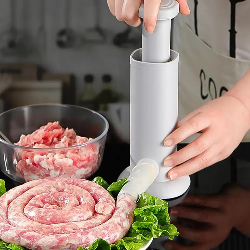 

2 In 1 Sausage Stuffer Vertical Food Processors Manual Sausage Filling Machine Homemade Kitchen Meat Sausage Maker Tools