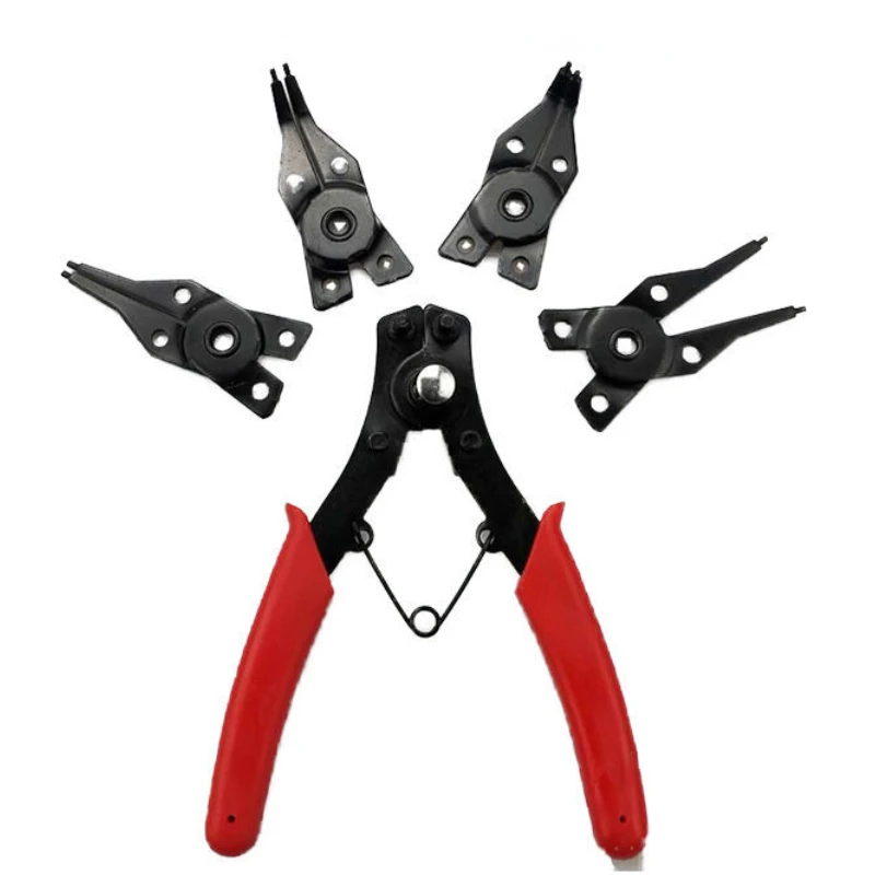 

4 In 1 Circlip Pliers Set Snap Ring Pliers Multi Crimp Removable Plier Head Retaining Circlip Pliers Hand Tools