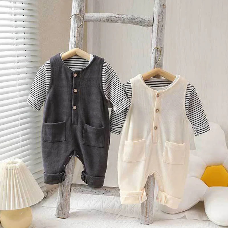 2Pcs Autumn Romper T Shirt Tops Baby Outift Set Casual Korean Cotton Kids Jumpsuits for Girls Boys Suit Toddler Clothes Set
2Pcs Autumn Romper T Shirt Tops Baby Outift Set Casual Korean Cotton Kids Jumpsuits for Girls Boys Suit Toddler Clothes Set