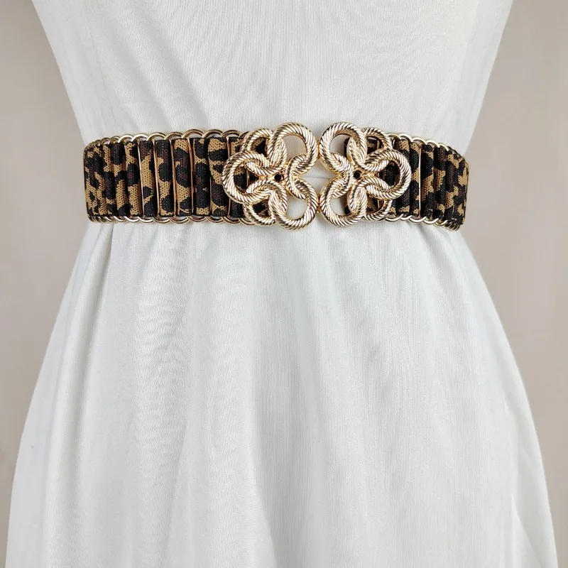 Stretch Waist Chain Women's Pair Buttoned Belt Dress Leopard Print Thin Waist Seal Waistband High Quality
Stretch Waist Chain Women's Pair Buttoned Belt Dress Leopard Print Thin Waist Seal Waistband High Quality