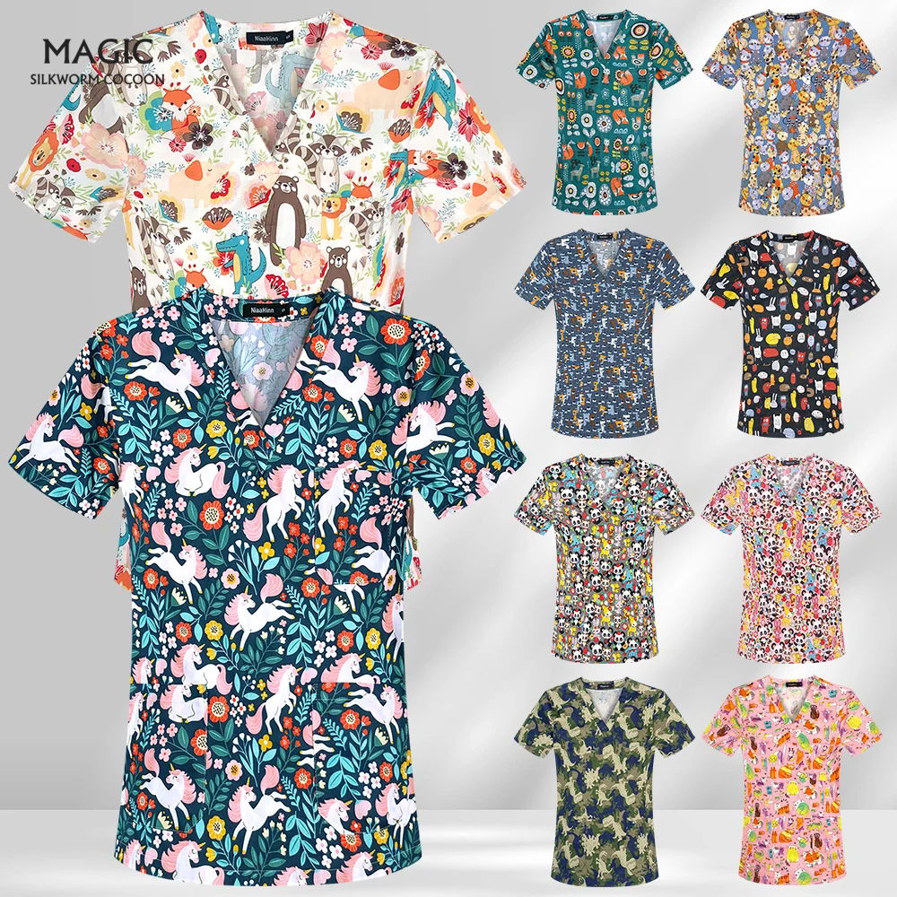 Unisex Medical Scrub Tops Women 100% Cotton Pet Grooming Nursing Surgical Tops Medical Uniforms Printed Hospital Work Scrubs Top
Unisex Medical Scrub Tops Women 100% Cotton Pet Grooming Nursing Surgical Tops Medical Uniforms Printed Hospital Work Scrubs Top