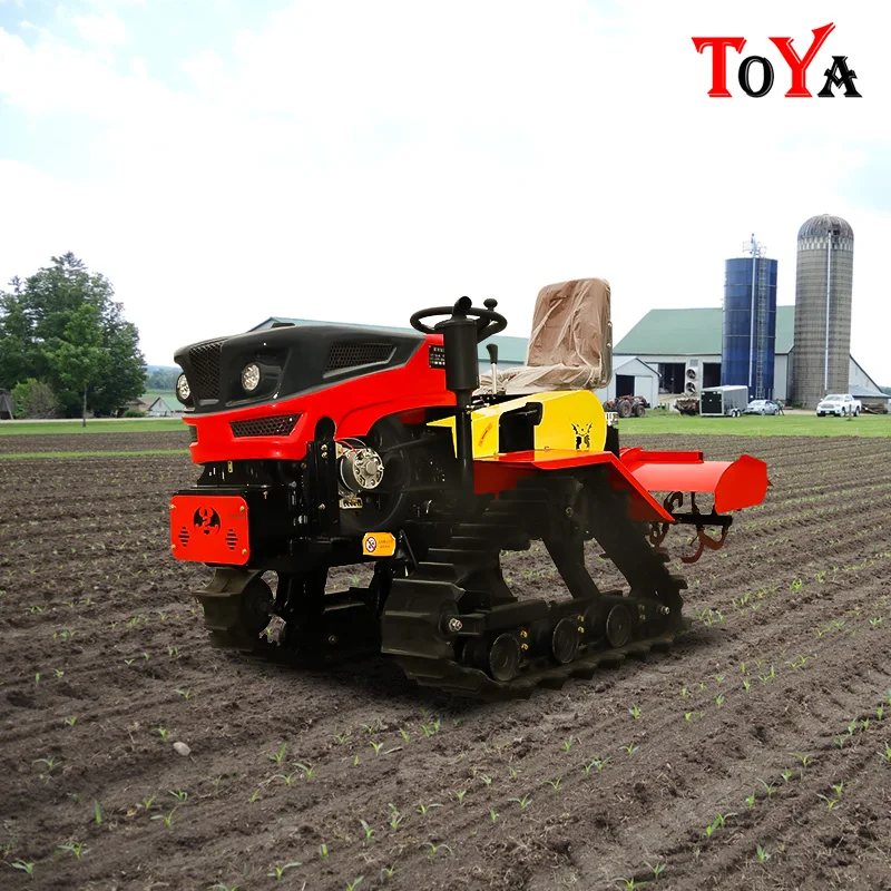 

Drough and water filed dural-purposes cultivator mini tractor power tiller rubber track with rotary plow household customized