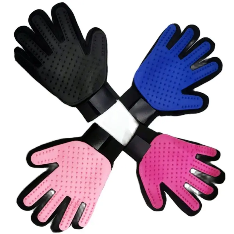 

180-pin Soft TPR Pet Hair Removal Gloves Bath Cat Cleaning Massage Brush Dog Sticky Comb Pets GroomingSupplies