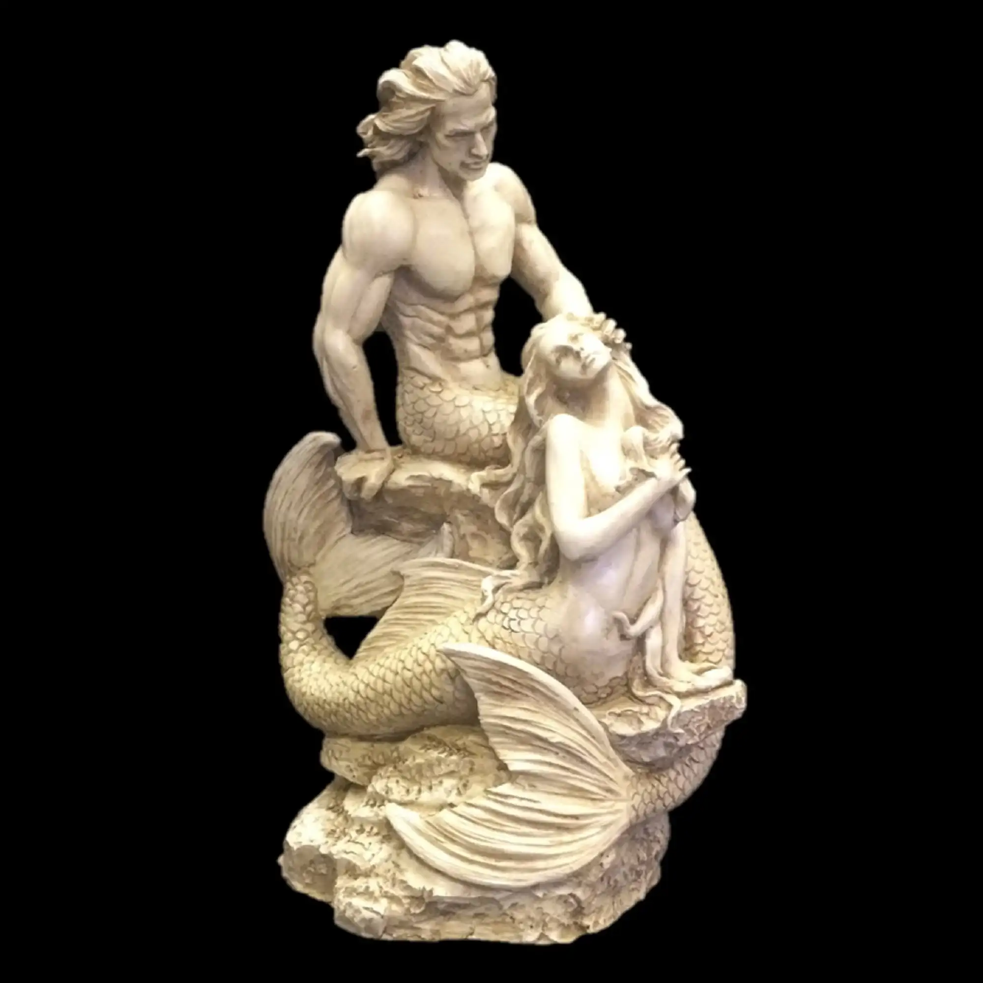 18 дюймов. Привлекательная морская садовая пляжная Статуэтка Merman & Mermaid on the Ocean Rock in Antique White Finish
18 дюймов. Привлекательная морская садовая пляжная Статуэтка Merman & Mermaid on the Ocean Rock in Antique White Finish