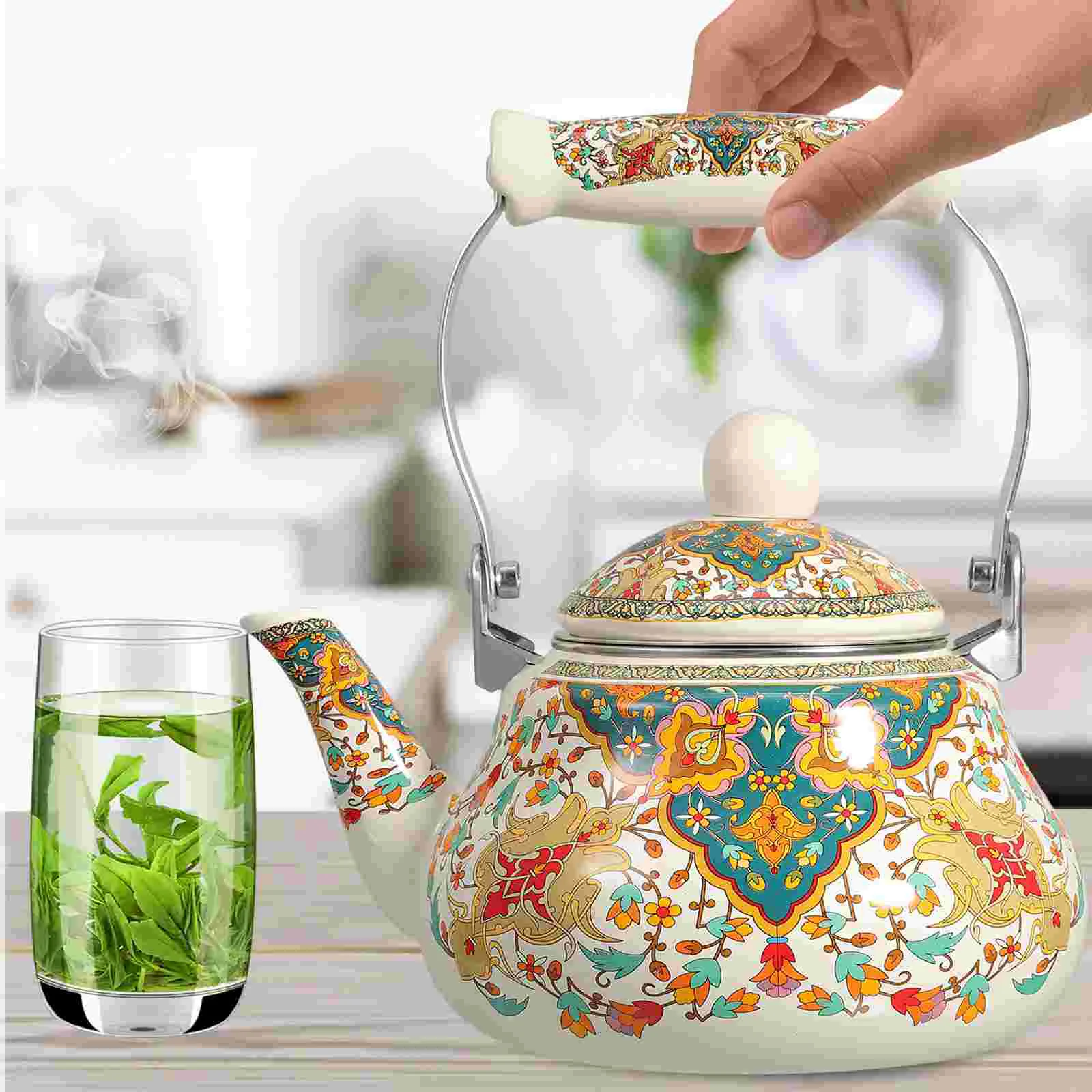 Enamel Retro Cooktop Teapot With Leak Net 1.5 Litre Kettle Teapot Brewing Milk Tea Coffee Pot Cooktop Home Accessories
Enamel Retro Cooktop Teapot With Leak Net 1.5 Litre Kettle Teapot Brewing Milk Tea Coffee Pot Cooktop Home Accessories