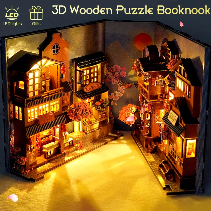 3D Wooden Puzzle Bookshelf Insert Decor DIY Book Nook Kit with LED Light Miniature Dollhouse Model Bookend Building Craft Kits
3D Wooden Puzzle Bookshelf Insert Decor DIY Book Nook Kit with LED Light Miniature Dollhouse Model Bookend Building Craft Kits