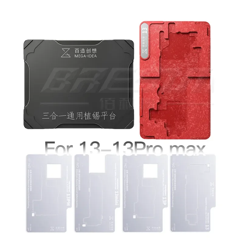 

Qianli Motherboard Middle Layer Board Plant Tin Platform BGA Reballing Stencil Kit for iPhone X XS XSMAX 11 13 14 Pro Max Repair