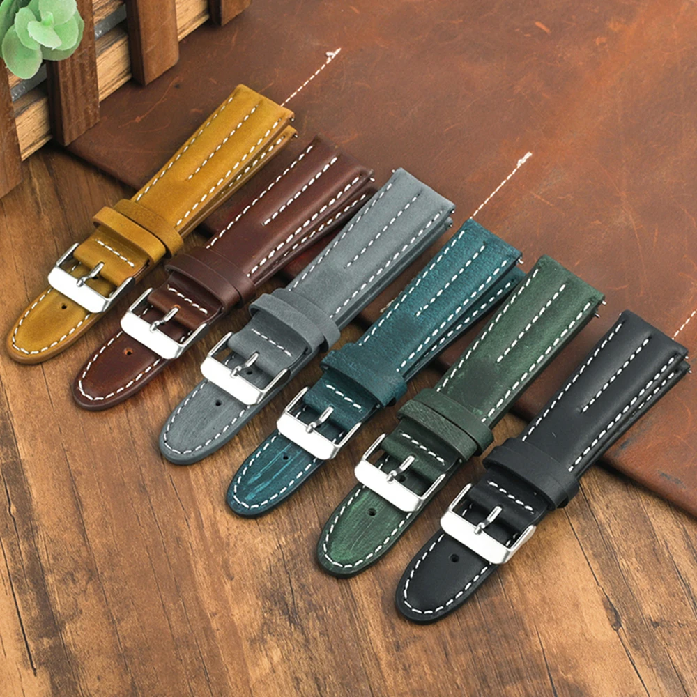 Crazy Horse Genuine Leather Watch Band 20mm 22mm Calfskin Straps Vintage Watchbands Brown Coffee Green Blue Bracelet for Panerai
Crazy Horse Genuine Leather Watch Band 20mm 22mm Calfskin Straps Vintage Watchbands Brown Coffee Green Blue Bracelet for Panerai