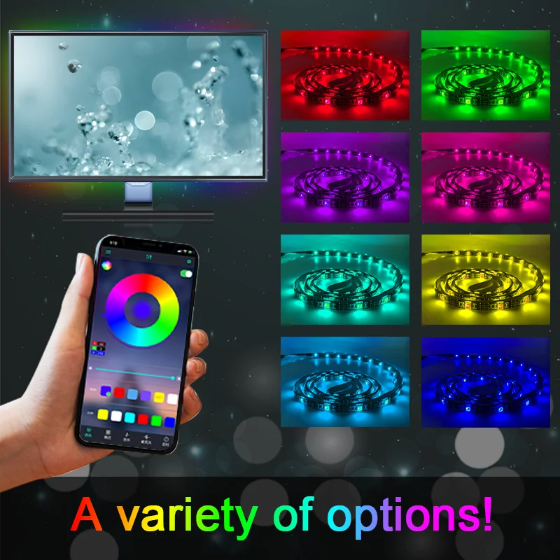 

Tv Background Light 5v Usb App Connection Light Bar 5050rgb Tv Light Belt Mobile App Control