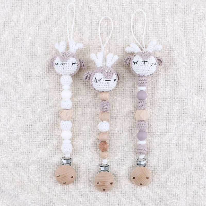 Nursing Dummy Clip Teething Bead Crochet Deer Pacifier Clip Anti-Lost Soother Chain Baby Chewing Toy Cute Clothes Decors
Nursing Dummy Clip Teething Bead Crochet Deer Pacifier Clip Anti-Lost Soother Chain Baby Chewing Toy Cute Clothes Decors