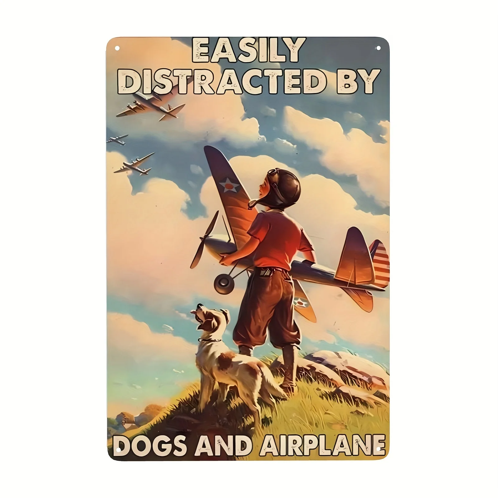 1pc Boy Airplane and Dog Metal Tin Sign Classic Style Painting Used for Home Bedroom Coffee Shop Wall Decoration 8x12 Inches
1pc Boy Airplane and Dog Metal Tin Sign Classic Style Painting Used for Home Bedroom Coffee Shop Wall Decoration 8x12 Inches