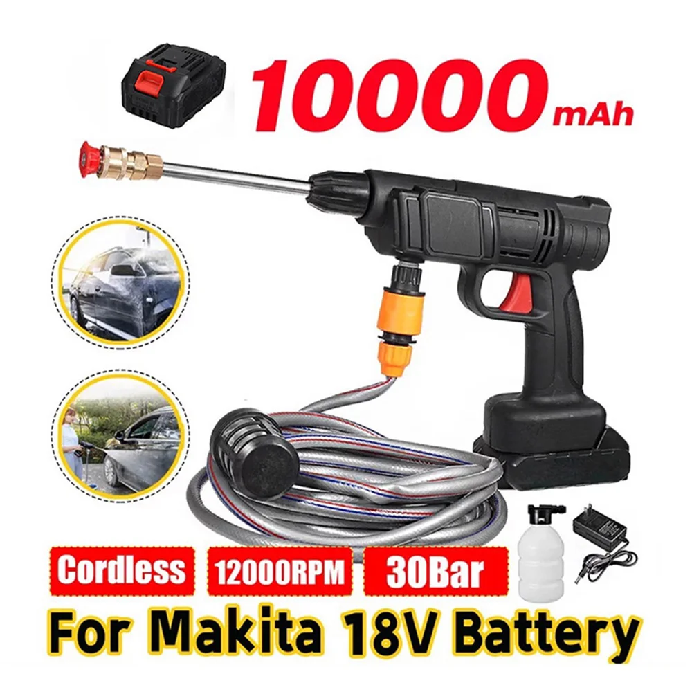 Cordless Portable High-pressure Water Gun 30BAR 9000mAh Spray Car Cleaner Washer Water Cleaning Machine for Makita 18V Battery
Cordless Portable High-pressure Water Gun 30BAR 9000mAh Spray Car Cleaner Washer Water Cleaning Machine for Makita 18V Battery