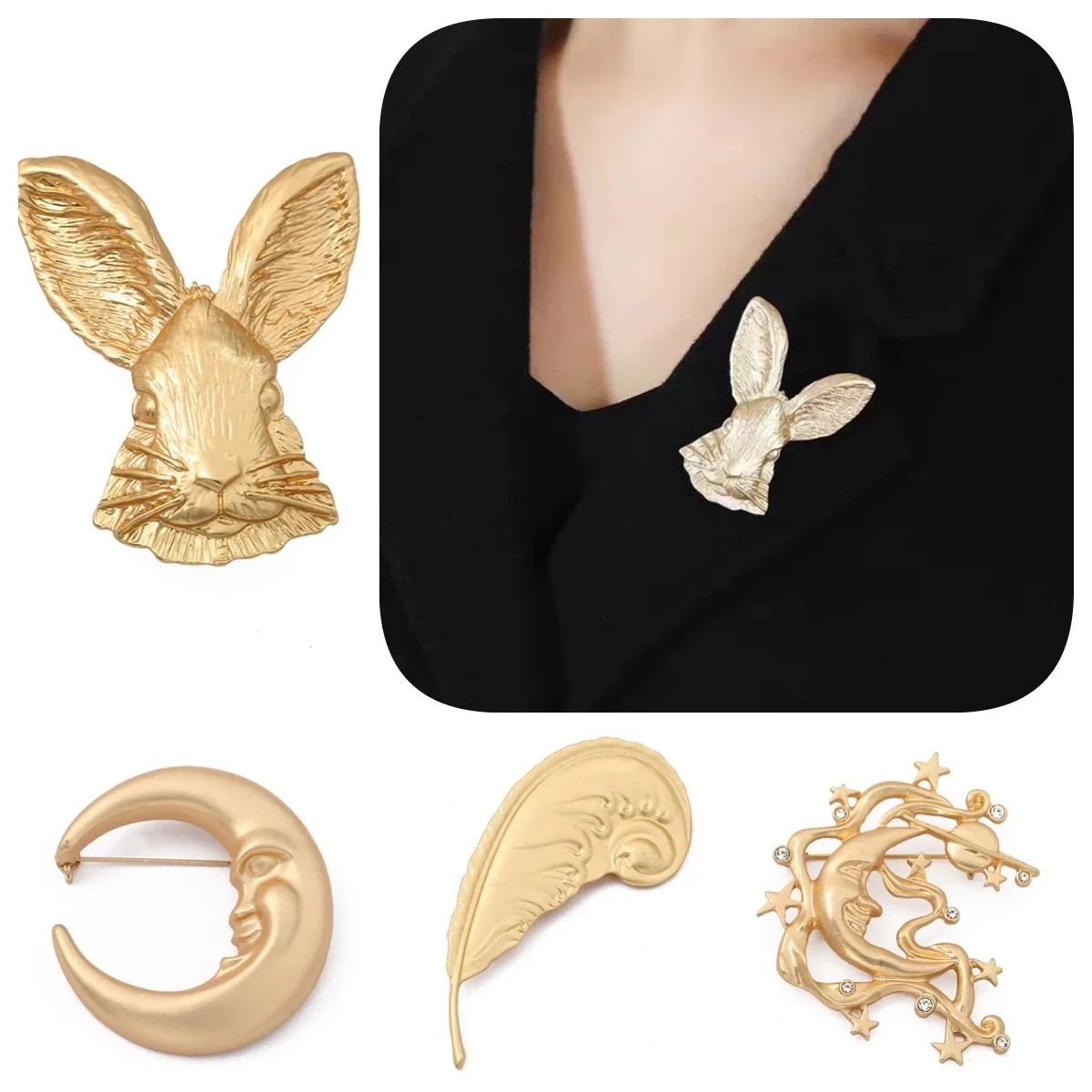 Baroque Style Golden Animal and Plant Brooches Personality Men and Women High-end Sets Badges Hats Backpacks Pins Party Gifts
Baroque Style Golden Animal and Plant Brooches Personality Men and Women High-end Sets Badges Hats Backpacks Pins Party Gifts