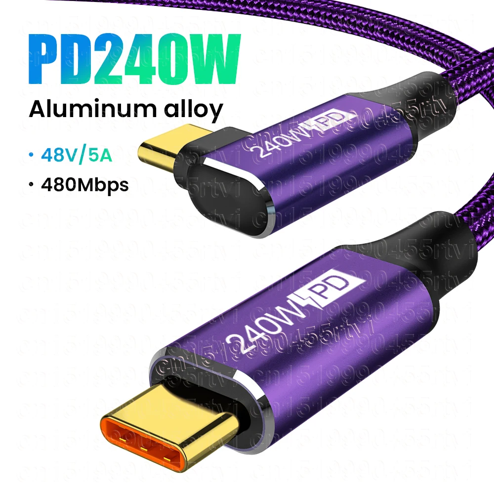 PD 240W USB Type C To USB C Cable 90 Degree Angle For MacBook Pro Xiaomi Samsung Huawei Fast Charging Type-C Data Cord 1/3M
PD 240W USB Type C To USB C Cable 90 Degree Angle For MacBook Pro Xiaomi Samsung Huawei Fast Charging Type-C Data Cord 1/3M